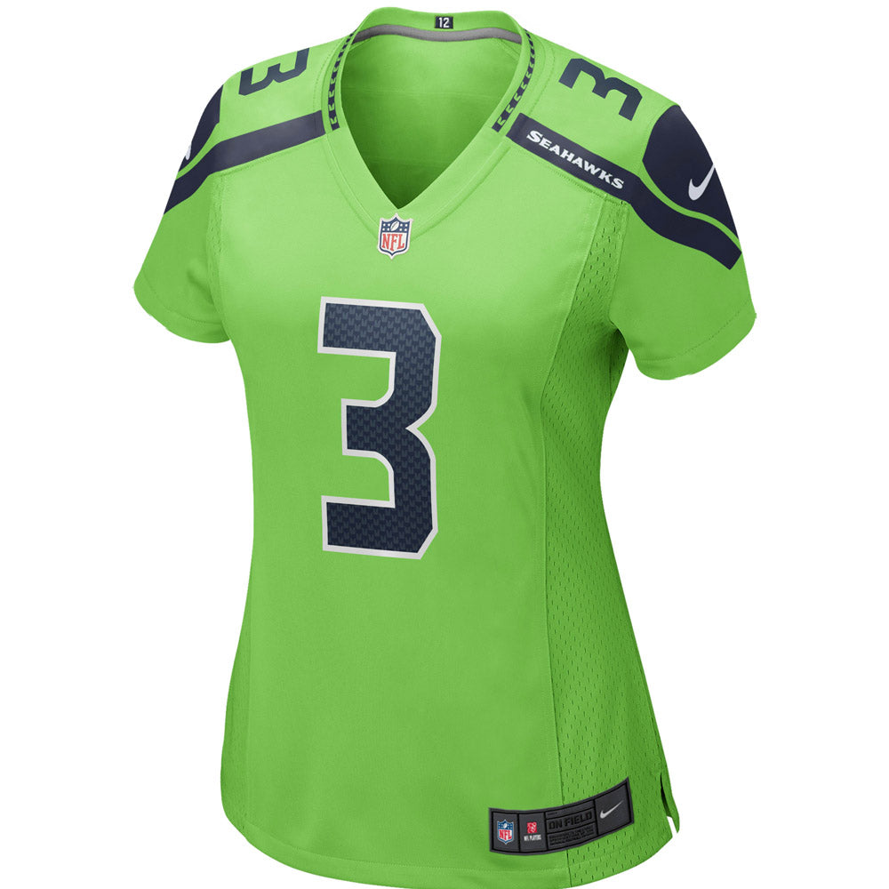 Women's Seattle Seahawks Russell Wilson Alternate Game Jersey Neon Green